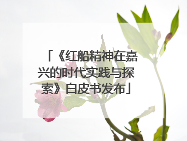 《红船精神在嘉兴的时代实践与探索》白皮书发布
