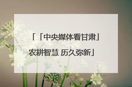 「中央媒体看甘肃」农耕智慧 历久弥新