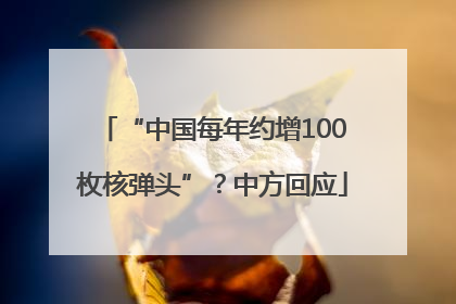 “中国每年约增100枚核弹头”？中方回应