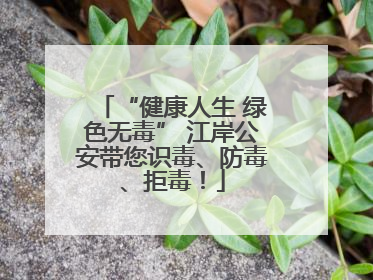 “健康人生 绿色无毒” 江岸公安带您识毒、防毒、拒毒！