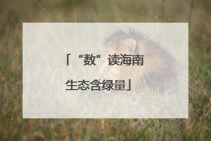 “数”读海南生态含绿量