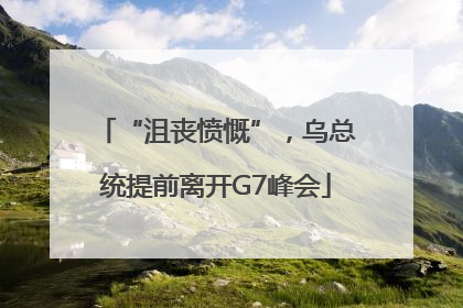 “沮丧愤慨”，乌总统提前离开G7峰会