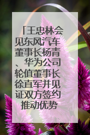 王忠林会见东风汽车董事长杨青、华为公司轮值董事长徐直军并见证双方签约 推动优势互补 实现共赢发展