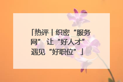热评丨织密“服务网” 让“好人才”遇见“好职位”