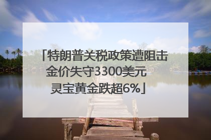 特朗普关税政策遭阻击金价失守3300美元 灵宝黄金跌超6%