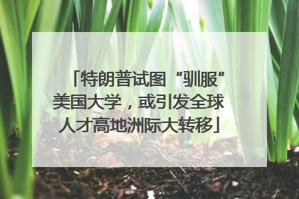 特朗普试图“驯服”美国大学，或引发全球人才高地洲际大转移