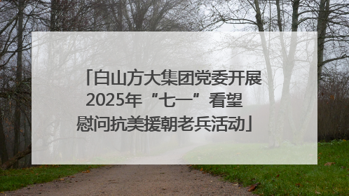 白山方大集团党委开展2025年“七一”看望慰问抗美援朝老兵活动