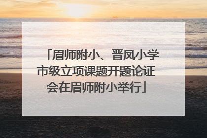 眉师附小、晋凤小学市级立项课题开题论证会在眉师附小举行