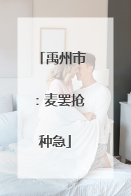 禹州市：麦罢抢种急