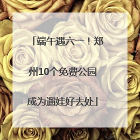 端午遇六一！郑州10个免费公园成为遛娃好去处