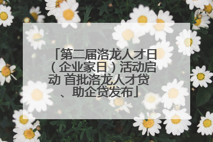 第二届洛龙人才日（企业家日）活动启动 首批洛龙人才贷、助企贷发布