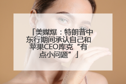 美媒爆：特朗普中东行期间承认自己和苹果CEO库克“有点小问题”