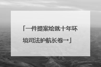 一件提案绘就十年环境司法护航长卷→