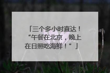 三个多小时直达！“午餐在北京，晚上在日照吃海鲜！”