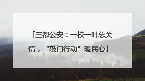 三都公安：一枝一叶总关情，“敲门行动”暖民心