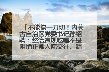 不能搞一刀切！内蒙古自治区党委书记孙绍骋：整治违规吃喝不是阻绝正常人际交往、黯淡人间烟火