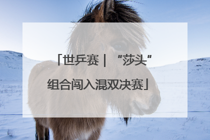 世乒赛｜“莎头”组合闯入混双决赛