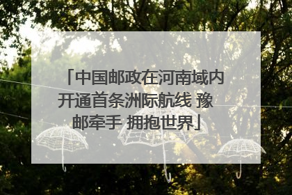 中国邮政在河南域内开通首条洲际航线 豫邮牵手 拥抱世界