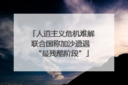 人道主义危机难解 联合国称加沙遭遇“最残酷阶段”