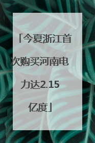 今夏浙江首次购买河南电力达2.15亿度