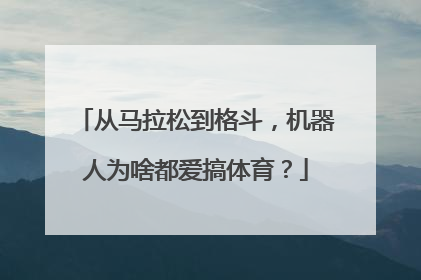 从马拉松到格斗，机器人为啥都爱搞体育？