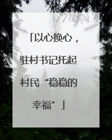 以心换心，驻村书记托起村民“稳稳的幸福”