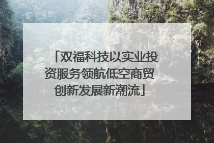 双福科技以实业投资服务领航低空商贸创新发展新潮流