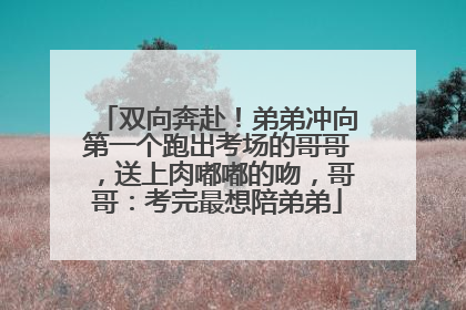 双向奔赴！弟弟冲向第一个跑出考场的哥哥，送上肉嘟嘟的吻，哥哥：考完最想陪弟弟