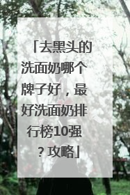 去黑头的洗面奶哪个牌子好，最好洗面奶排行榜10强？攻略