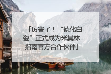 厉害了！“德化白瓷”正式成为米其林指南官方合作伙伴