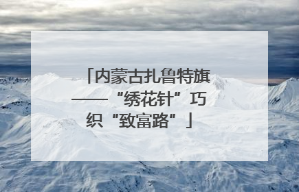 内蒙古扎鲁特旗——“绣花针”巧织“致富路”