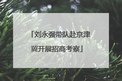 刘永强带队赴京津冀开展招商考察