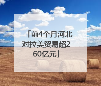 前4个月河北对拉美贸易超260亿元