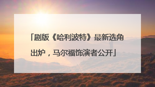 剧版《哈利波特》最新选角出炉，马尔福饰演者公开