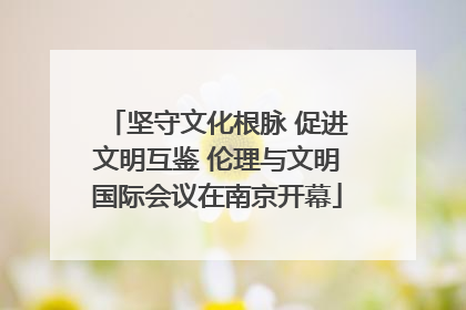 坚守文化根脉 促进文明互鉴 伦理与文明国际会议在南京开幕