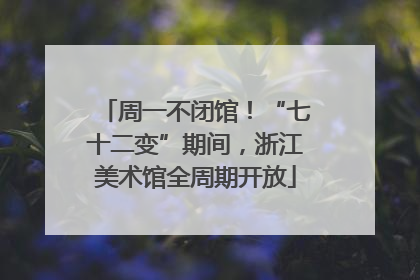 周一不闭馆！“七十二变”期间，浙江美术馆全周期开放