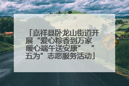 嘉祥县卧龙山街道开展“爱心粽香到万家 暖心端午送安康” “五为”志愿服务活动