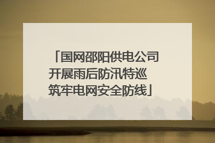 国网邵阳供电公司开展雨后防汛特巡 筑牢电网安全防线