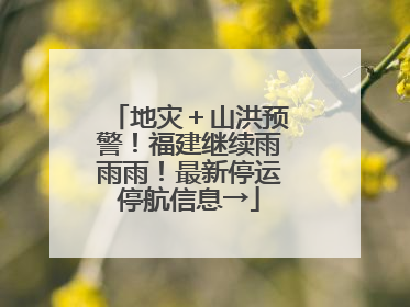 地灾＋山洪预警！福建继续雨雨雨！最新停运停航信息→