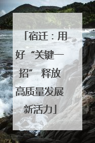 宿迁：用好“关键一招” 释放高质量发展新活力