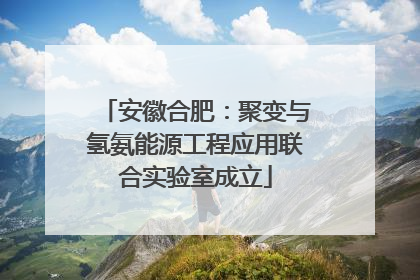 安徽合肥：聚变与氢氨能源工程应用联合实验室成立