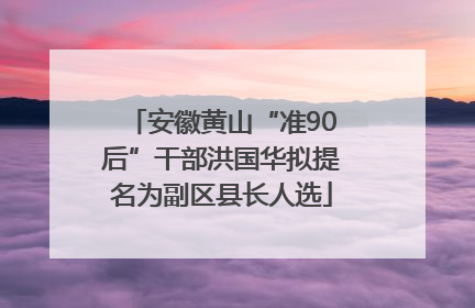 安徽黄山“准90后”干部洪国华拟提名为副区县长人选