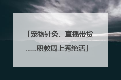 宠物针灸、直播带货……职教周上秀绝活