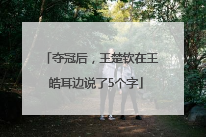 夺冠后，王楚钦在王皓耳边说了5个字