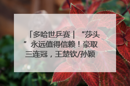 多哈世乒赛｜“莎头”永远值得信赖！豪取三连冠，王楚钦/孙颖莎就是最强混双
