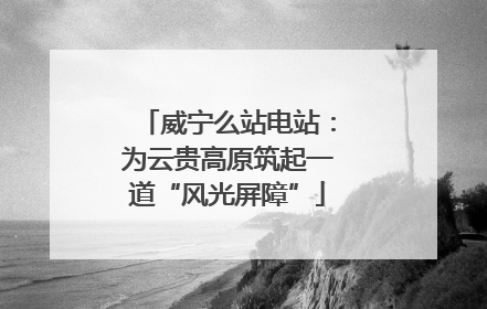 威宁么站电站：为云贵高原筑起一道“风光屏障”