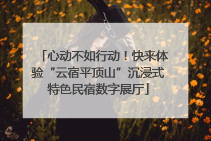 心动不如行动！快来体验“云宿平顶山”沉浸式特色民宿数字展厅
