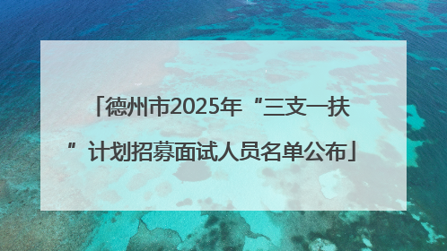 德州市2025年“三支一扶”计划招募面试人员名单公布