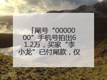尾号“0000000”手机号拍出61.2万，买家“李小龙”已付尾款，仅享有使用权