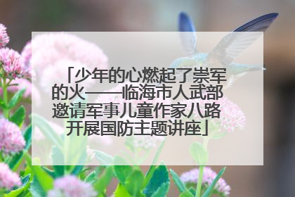 少年的心燃起了崇军的火——临海市人武部邀请军事儿童作家八路开展国防主题讲座